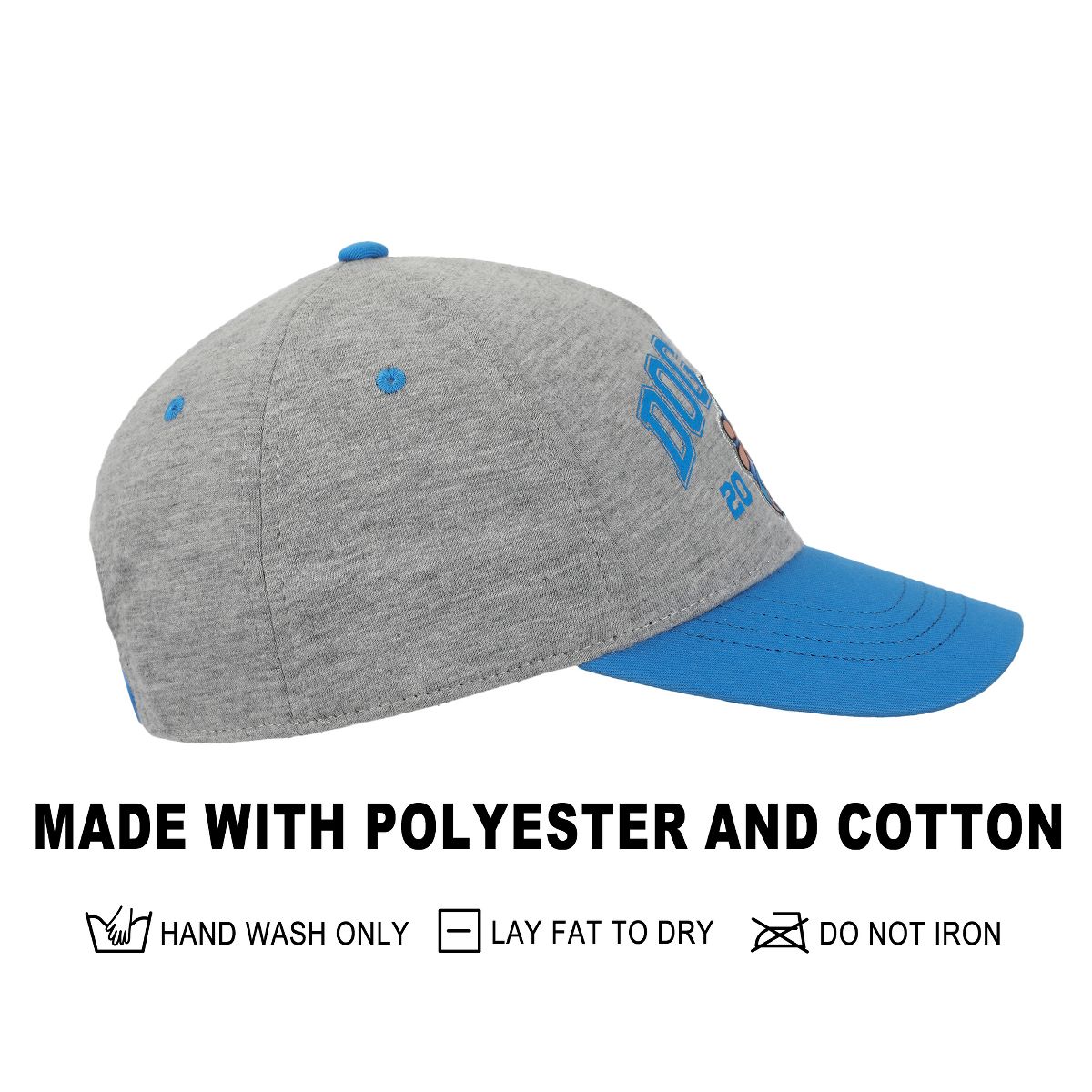 Dog Man Character Circle Youth Gray & Blue Snapback Hat - thumbnail 4