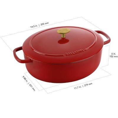 Pomodoro Red Enameled Cast Iron 5-qt Oval Dutch Oven