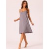 cheibear Women's Back Cross Spaghetti Straps Suspenders Pajama Dress - 2 of 4