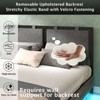 PAGED Floating Bed Frame with LED Lights, Bed Frame with Upholstered Headboard, No Box Spring Needed - 2 of 4