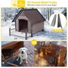 Portable Igloo-Style Dog House, White Solid Wood, 32.6" H x 32.9" W x 45" D ¨C Spacious Indoor/Outdoor Pet Shelter - 3 of 4