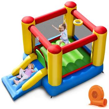 Costway Inflatable Bouncer Kids Slide Bounce House for Indoor Outdoor with 350W Blower