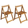 vidaXL Folding Chair Set of 2 Natural wood Acacia wood Medium Foldable - 2 of 4