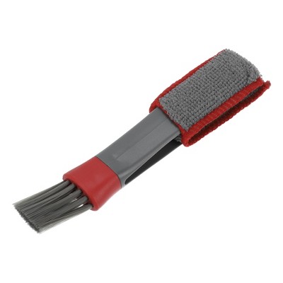 Unique Bargains Car Indoor Air-condition Clean Brush TPR 6.69" Red Gray 1 Pc