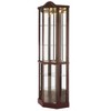 Lighted Glass Display Cabinet Corner Curio Cabinet with Adjustable Shelves Carved Cherry Decoration Wine Cabinet Perfect for Home Office-DARK CHERRY - 3 of 4