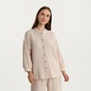 Anna-Kaci Lounge Women's 2-Piece Set Textured Button-Front Long Sleeve Top and Relaxed Fit Pants - 2 of 4