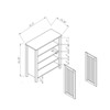 SKRAN Shoe cabinet storage cabinet entryway cabinet with two doors slat style vented doors metal knob handle four shelves Dark Taupe color - 3 of 4