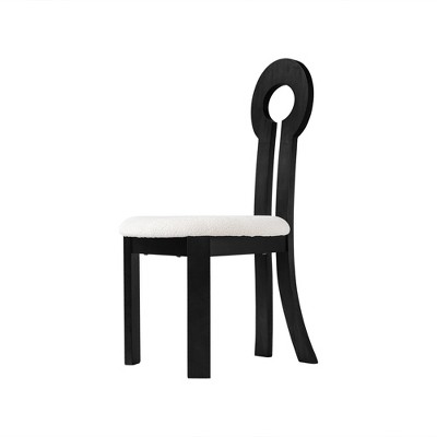 WJSHome Sheep Plush Upholstery Dining Chairs Set of 4, Rubberwood Dining Chairs, Retro Key Shape Design for Kitchen and Restaurant