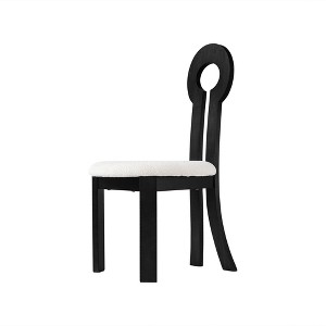 WJSHome Sheep Plush Upholstery Dining Chairs Set of 4, Rubberwood Dining Chairs, Retro Key Shape Design for Kitchen and Restaurant - 1 of 4