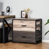 Vinsetto Office File Cabinet w/ 2 Large Drawers and Adjustable Metal Hanging Bars for A4 Letter and Legal Sized Files, Storage Organizer, Brown/Black - 2 of 4