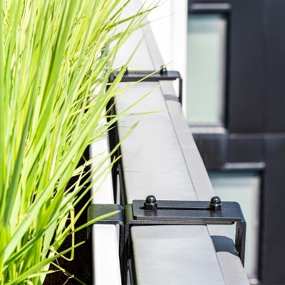 White 36" Recycled Plastic Railing Planter with Steel Brackets