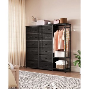 Clothes Rack with 16 Fabric Drawers, Portable Closet Wardrobe with 2 Shelves and Hanging Rod, Heavy Duty Garment Rack, Storage Organizer - 1 of 4