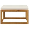 vidaXL Footrest with Cream White Cushion Solid Acacia Wood - 2 of 4