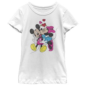 Girl's Mickey & Friends Valentine's Day Minnie Mouse Smooch T-Shirt - 1 of 4