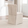 Sapphtopaz Modern Simple Armless Dining Chairs Set of 2, Linen Fabric Side Chairs Kitchen Chairs with Padded Seat and Backrest for Dining Room,Kitchen - 3 of 4