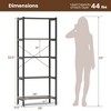 Costway 1/2 PCS 5-Tier Bookshelf Bookcase with Metal Frame & Dual Anti-Tipping Kits Storage Rack - 3 of 4