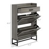 NicBex Shoe Cabinet with Drawer Industrial Shoe Storage Cabinet with 2 Flip Doors and Metal Legs for Entryway,Hallway - 3 of 4