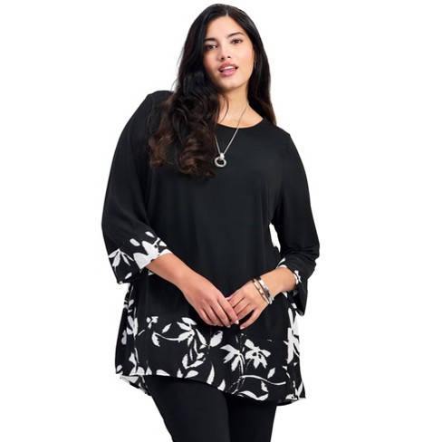 Avenue Women's Plus Size Marion 3/4 Sleeve Tunic - image 1 of 4