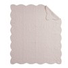 Sapphtopaz Oversized Quilted Throw Blanket with Scalloped Edges, 60x72" Microfiber & Cotton Filled Decorative Throw Blanket for Couch or Bed - 3 of 4