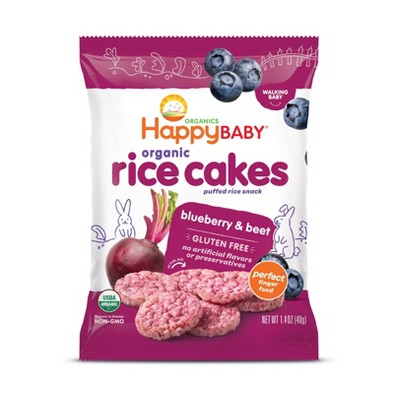 Photo 1 of HappyBaby Organic Blueberry  Beet Baby Rice Cakes - 1.4oz 10PK BEST BY 8/2021