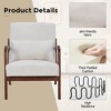 HOMEFUN Mid Century Modern Upholstered  PU Leather Wooden Frame Accent Armchair with Pillow and Cushion - 2 of 4