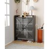 Shoe Storage Cabinet with 2 Flip Drawers, Entryway Slim Shoe Rack, Freestanding Hidden Shoe Organizer Cabinet with Metal Legs - 2 of 4