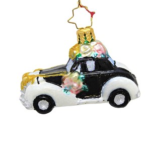 Christopher Radko 2.0 Inch Love & Carriage Gem Tree Ornament , Ornament Marriage Wedding Limo Little Gem (1PC) - 1 of 3