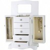 Solid Wood Jewelry Box with 4 Drawers, Necklace Carousel Large Mirror - 3 of 4