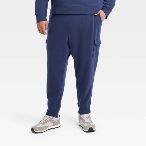 Men's Big Cotton Fleece Cargo Jogger Pants - All In Motion™ Navy Blue 3xl :  Target