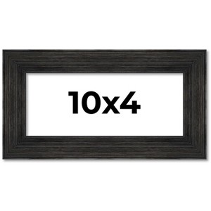PosterPalooza | 10x4 Wide Barnwood Picture Frame, UV Acrylic, 6 Finishes - Grey, Brown, White, and Black - 1 of 4