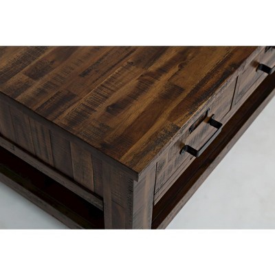Cannon Valley Rustic Brown Acacia Rectangular Coffee Table with Storage