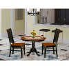 3-Piece Black and Cherry Finish Solid Wood Top - Dining Room Set - Seats 4 - 2 of 4