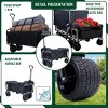 YONWAY Foldable Beach Wagon Cart  Loading Capacity 440lbs,with Strapping System and 3pcs Plastic Liner Bag for Camping Shopping - 2 of 4