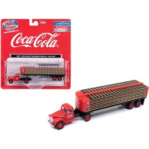 1941-1946 Chevrolet Tractor Red with Flatbed Bottle Trailer "Coca-Cola" 1/87 (HO) Scale Model Car by Classic Metal Works - 1 of 3