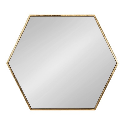 McNeer 22" x 25" Geometric Gold Hexagon Wall Mirror