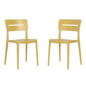 WestinTrends Playa Outdoor Modern Stackable Plastic Patio Dining Chairs (Set of 2) - 1 of 4