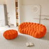 WJSHome 3 Seater Bubble Sofa with Ottoman, Curved Couch, Comfy Upholstered Sofa, Mesh Fabric 3D Honeycomb Shape Modern Couch - 3 of 4