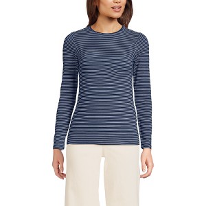 Lands' End Women's Plus Size Lightweight Jersey Skimming Long Sleeve Crew Neck T-shirt - 1 of 3