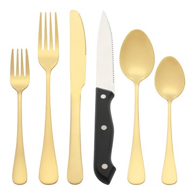 REGALWOVEN Stainless Steel Durable Rust-Proof Corrosion Resistant Flatware Set 24 Pcs
