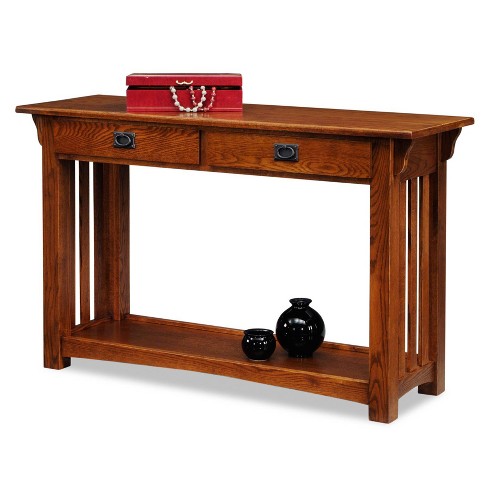 Mission Console Table With Drawers And, Wooden Console Table With Drawers And Shelf
