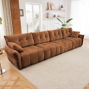 Oversized 141.7" Chenille Modular 4-seater Sectional Sofa with High-Resilience Cushions, 4-Piece Free combination Sofa - 1 of 4