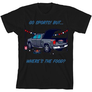 Go Sports! But Where's the Food? Kids Crew Neck Short Sleeve Tee - 1 of 2