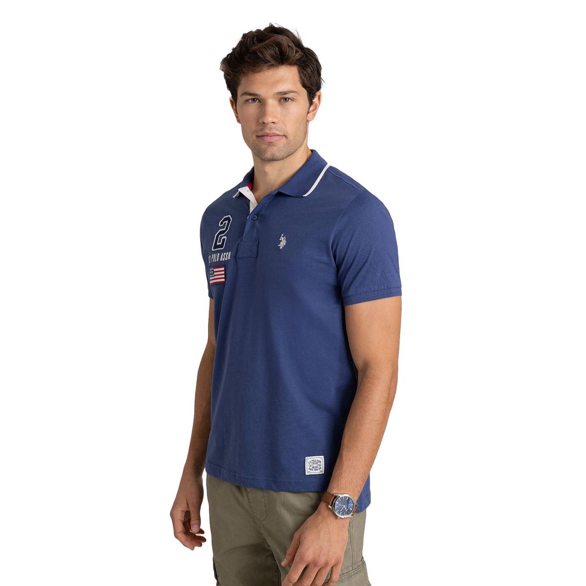 U.S. Polo Assn. Men's Slim Fit Peached Jersey Polo Shirt with Applique