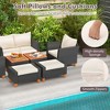 Costway 7 PCS Patio Furniture Set with Loveseat Armchairs Ottomans & Storage Table - 4 of 4