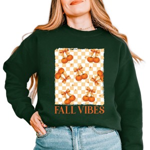 Simply Sage Market Fall Vibes Checked Pumpkins Sweatshirt - 1 of 4