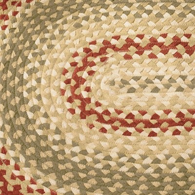 Handcrafted Red Cotton Braided Oval Rug 32'' x 42''