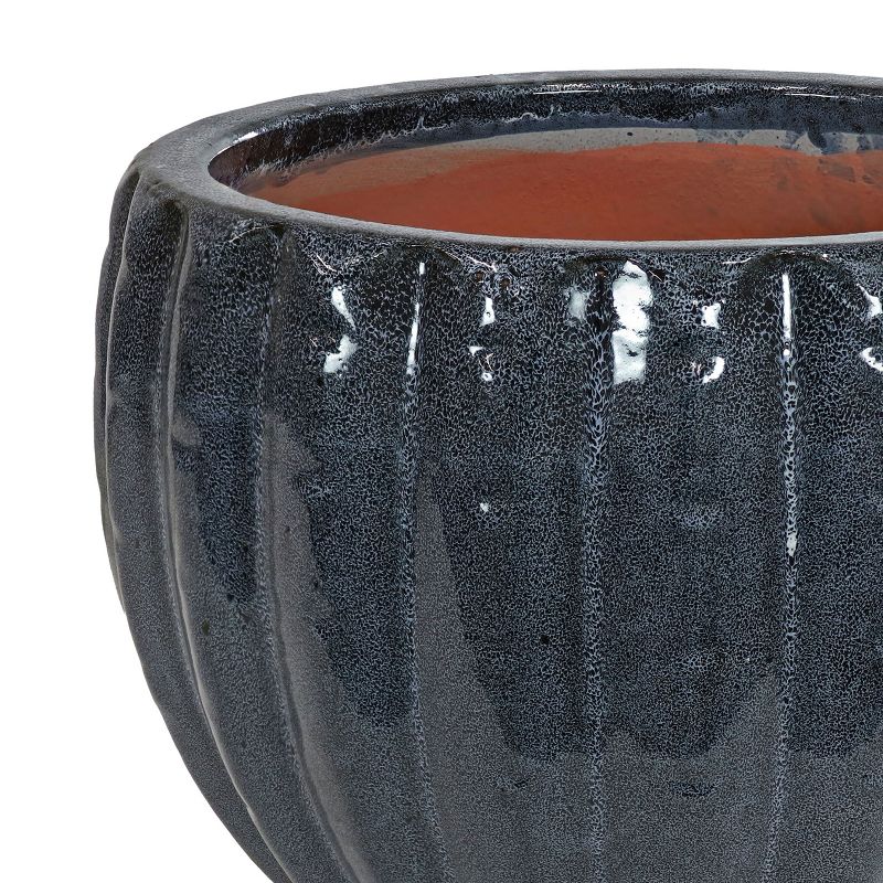 Sunnydaze Round Ceramic Planter - Black Mist - 10" - Set of 2, 4 of 8