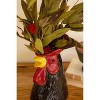 Rooster Head Ceramic Vase – 10" Tall Rustic Farmhouse Decor by Kalalou - 2 of 3