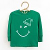 SmileyWorld Santa Hat Outline - Toddler Long Sleeve Graphic Tee and Youth Long Sleeve Graphic T-Shirt - 2 of 3