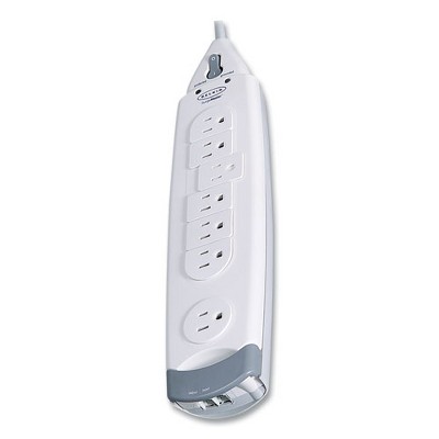 Belkin SurgeMaster Home Series Surge Protector, 7 AC Outlets, 12 ft Cord, 1,045 J, White